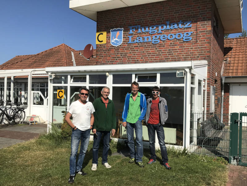 Die vier UL-Piloten auf Langeoog